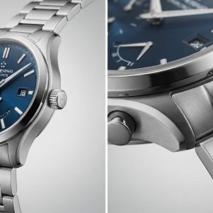 silver hand watch